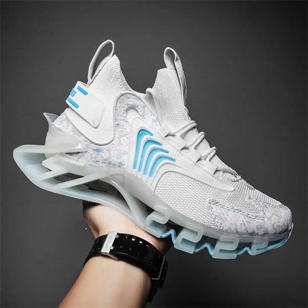 Men Shoes Runners - Blue Slipon Long Pink Boots Light