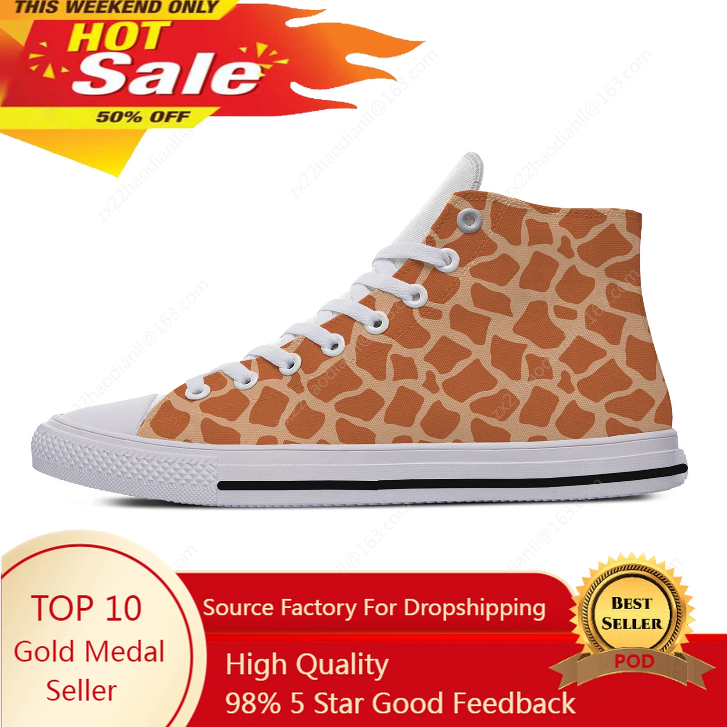 Running Shoes Lightweight - Giraffe Animal High Top Sneakers Mens