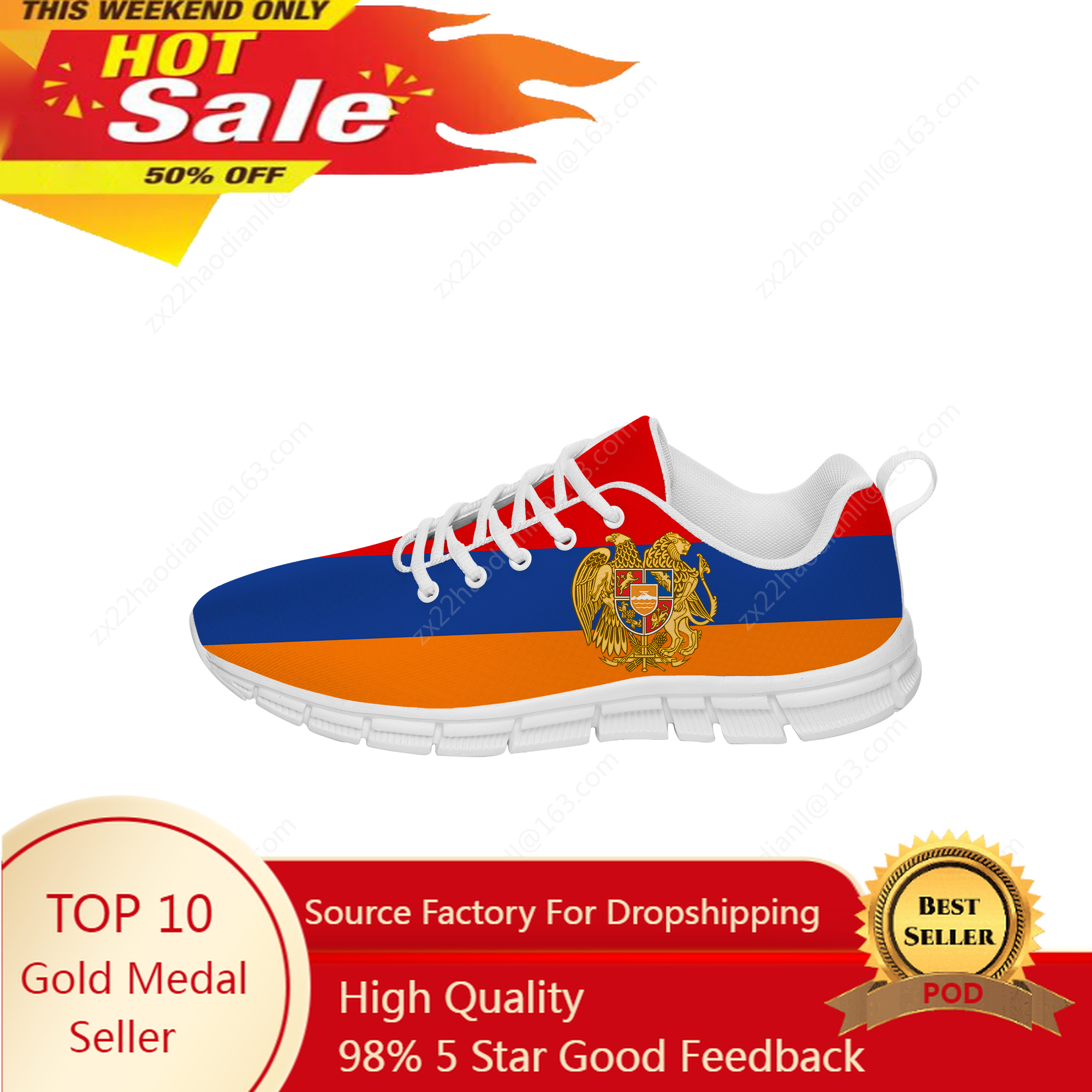 Running Shoes Lightweight - Armenia Flag Sneakers Mens Womens Teenager