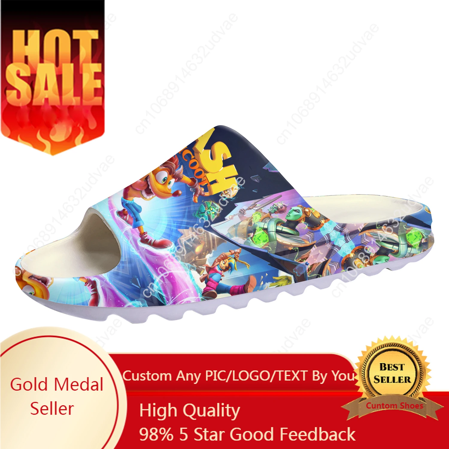 Men Shoes On - Crash Bandicoot Custom Made Soft Sole