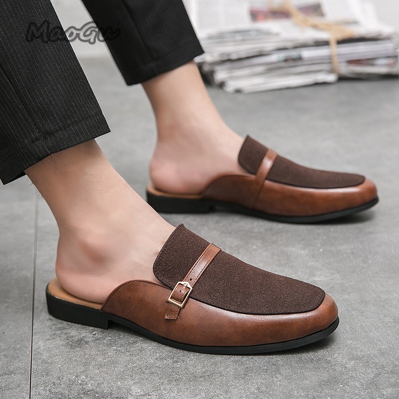 Men'S Shoes Dress Casual - Men's Pantuflas Faux Leather & Suede