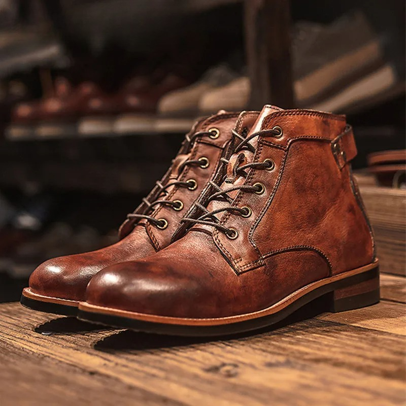 Men'S Shoes Dress Casual - Men's Shoes Luxury Retro High Men's