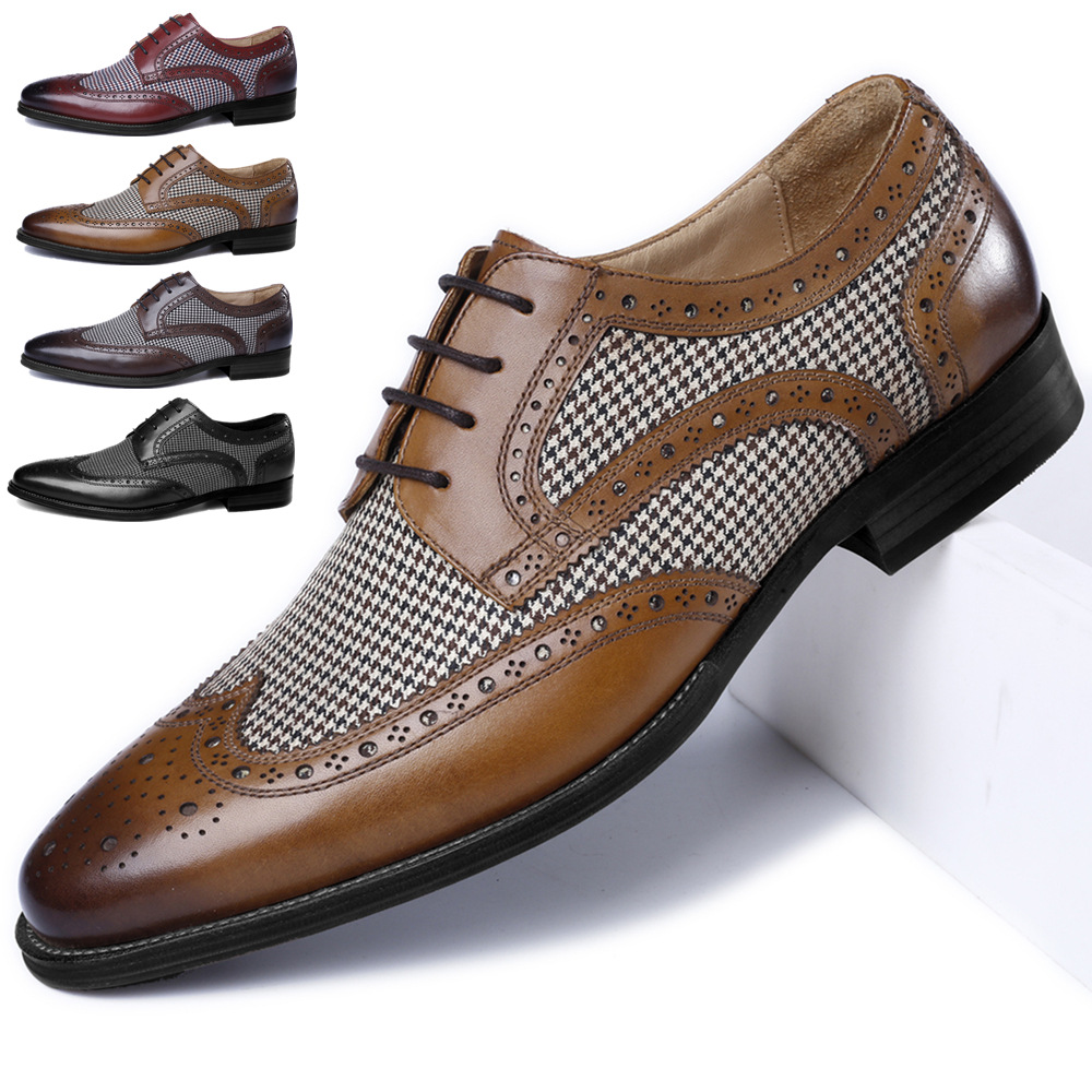Men'S Shoes Brogues - New Oxford Business Men Shoes Leather