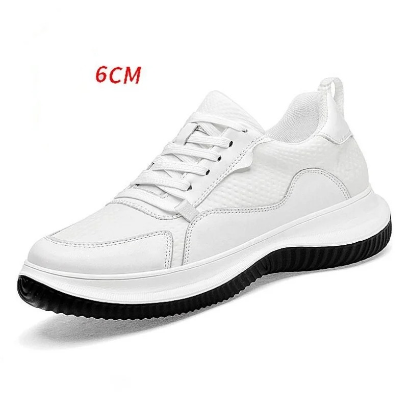 White Cow Leather Elevator Sne - Men'S Shoes To Increase Height recension och pris