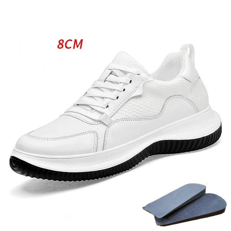 White Cow Leather Elevator Sne - Men'S Shoes To Increase Height recension och pris