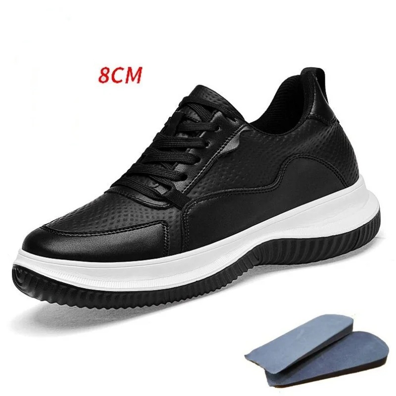 White Cow Leather Elevator Sne - Men'S Shoes To Increase Height recension och pris