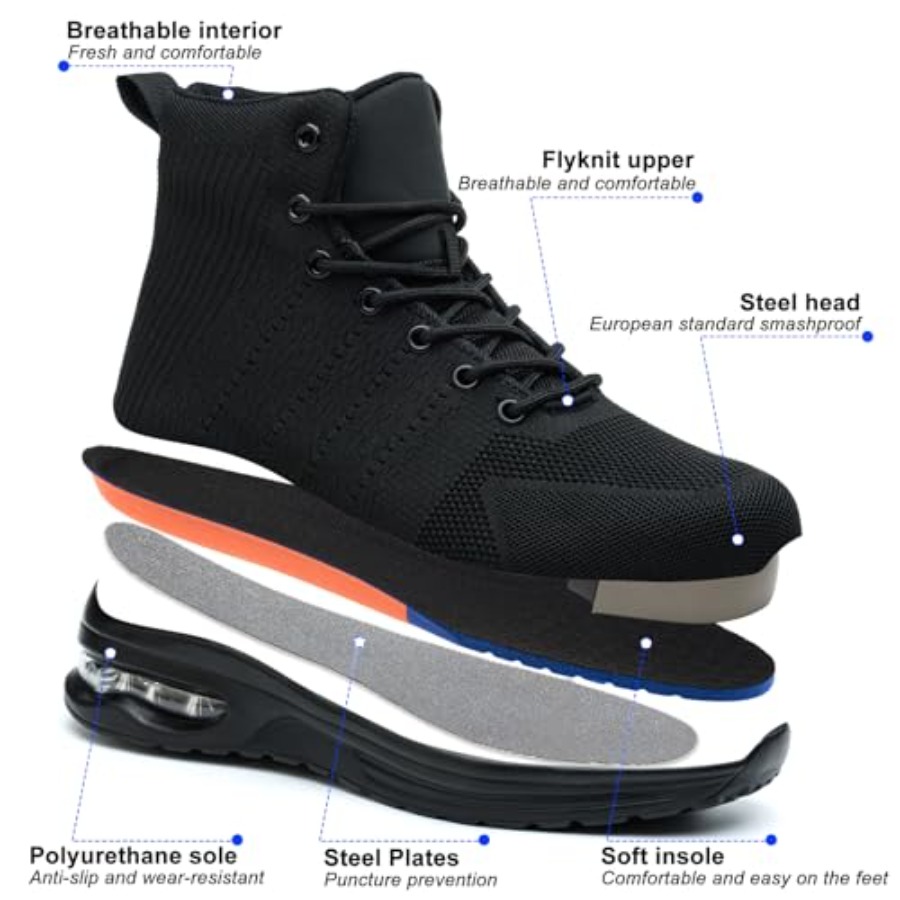 Steel Toe Work Boots for Men o - Men'S Shoes For Tennis recension och pris