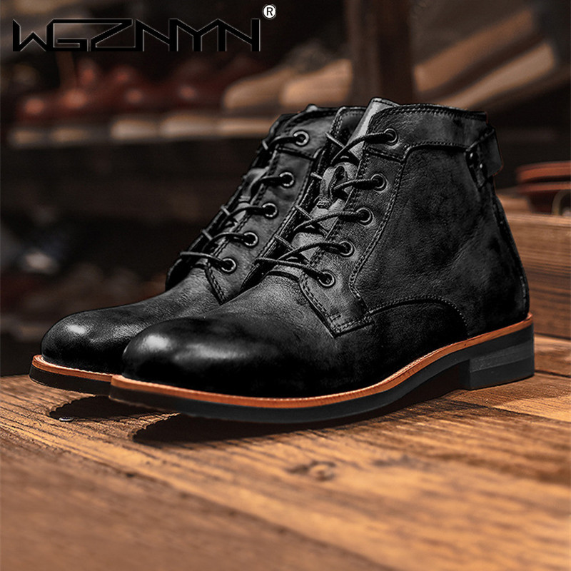 Luxury Retro High Men's Leathe - Men'S Shoes Dress Casual recension och pris