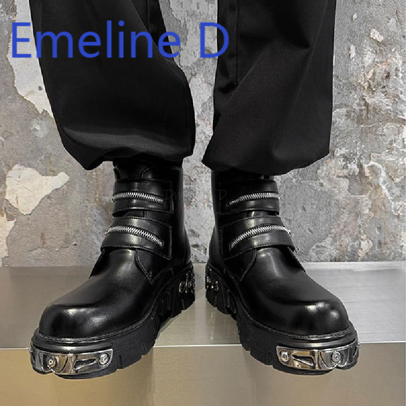 Dark Punk High Top Shoes Fashi - Men'S Shoes To Increase Height recension och pris